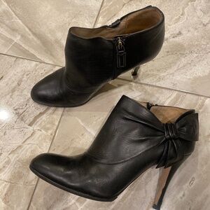 Valentino Leather Bow Accent Ankle Boot